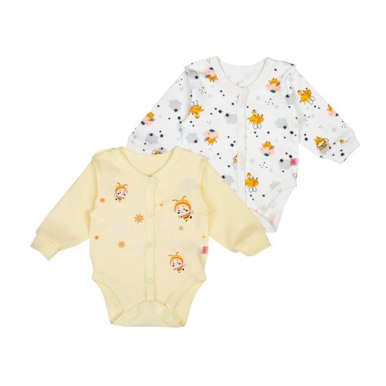 Комплект-боди детский для малышки GABBI BD-24-14 56 см 2 шт. Молочный/Желтый (14191)