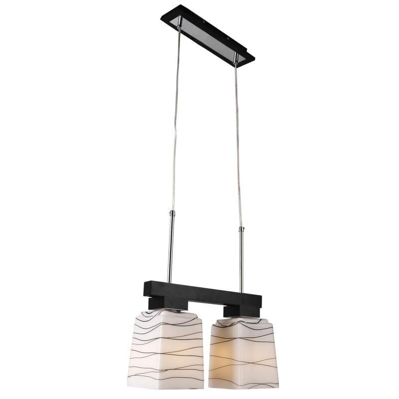 Люстра деревянная подвесная в восточном стиле Brille BKL-336S/2