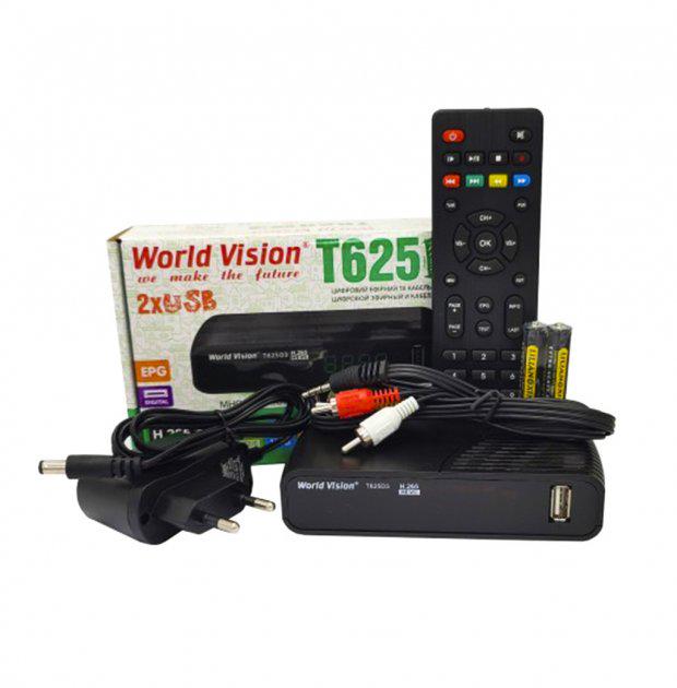 Тюнер Т2 DVB-T2/C World Vision T625D3 H.265 з підтримкою кабельного ТБ - фото 3