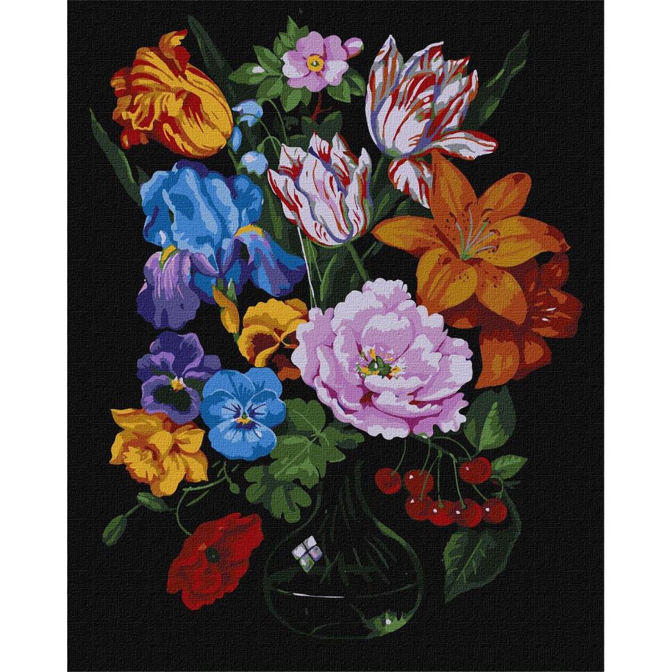 Картина за номерами Ідейка Букет з вишнями 40x50 см (KHO3221)