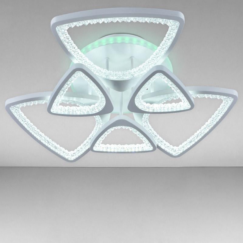 Люстра потолочная LED с RGB подсветкой Light House SRS-16279/3+3A WH RGB 162W+8W с пультом Белый