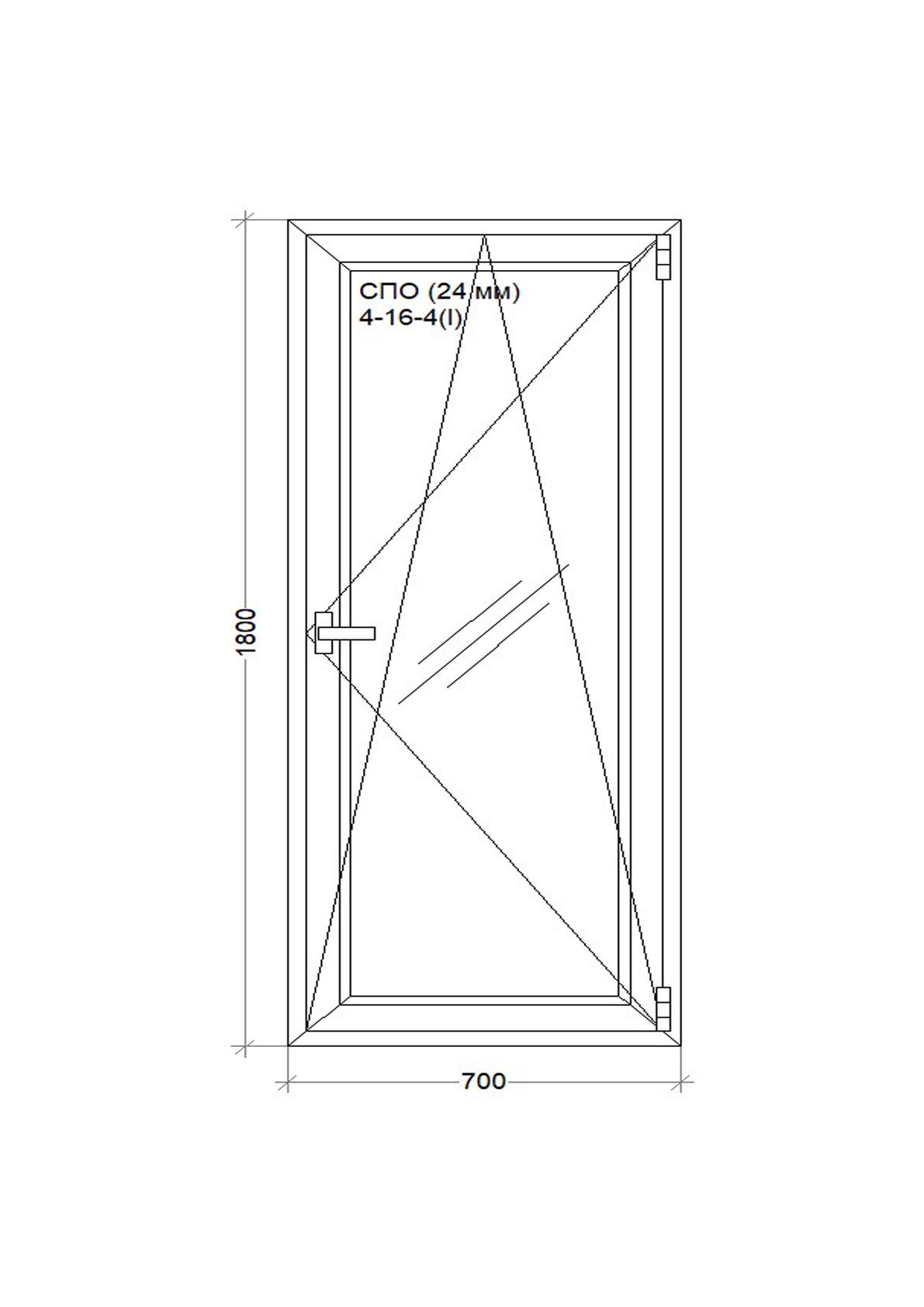 Окно металопластиковое WDS 5S поворотно-откидное 700x1800 мм - фото 2