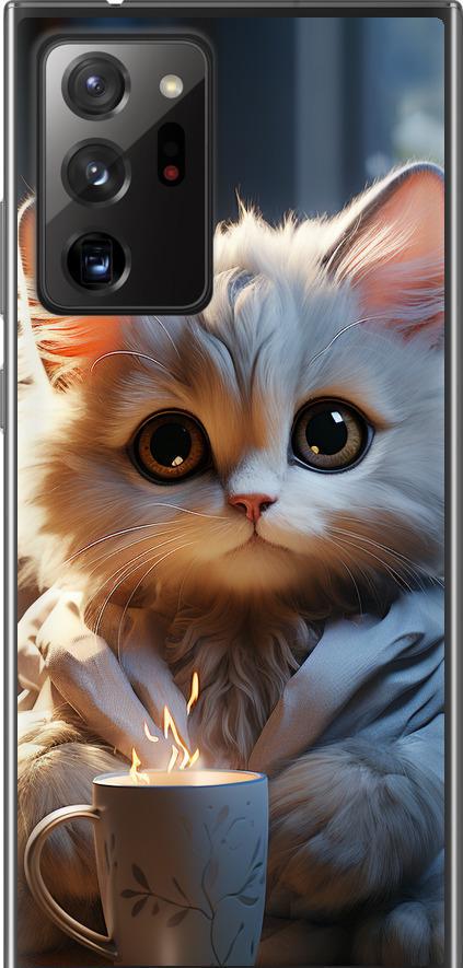 Чехол на Samsung Galaxy Note 20 Ultra White cat (5646t-2051-42517)