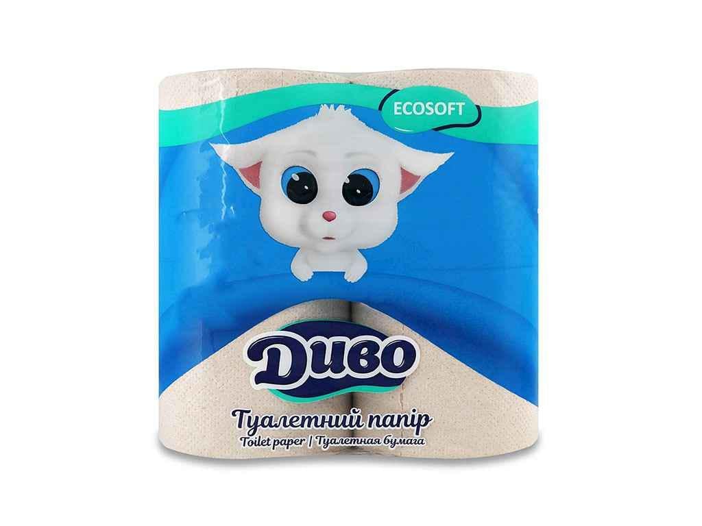 Туалетная бумага Диво макулатурная 4 рулона 2 слоя Серый (826194)