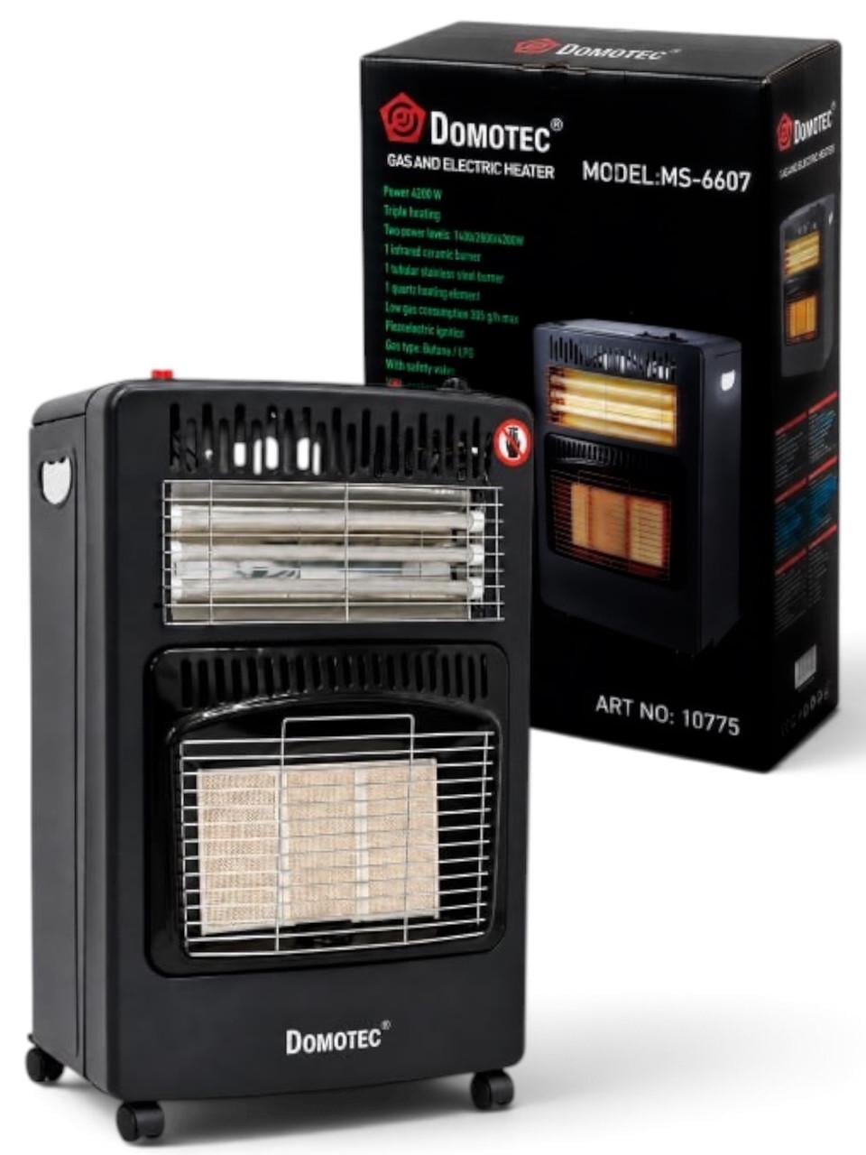 Нагреватель газовый и электрический Domotec MS-6607 3 режима 1500/2800/4200 Вт Box (3238690845)