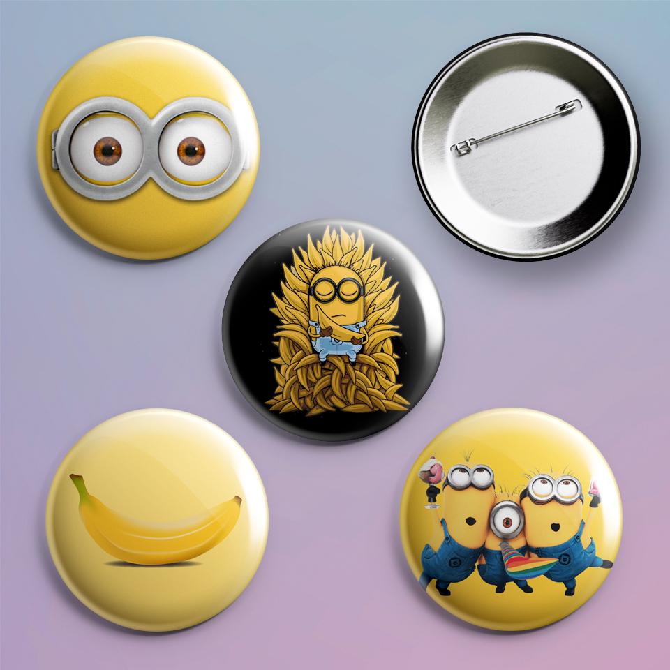 Значки на рюкзак с принтом Minions Гадкий Я 4 шт.