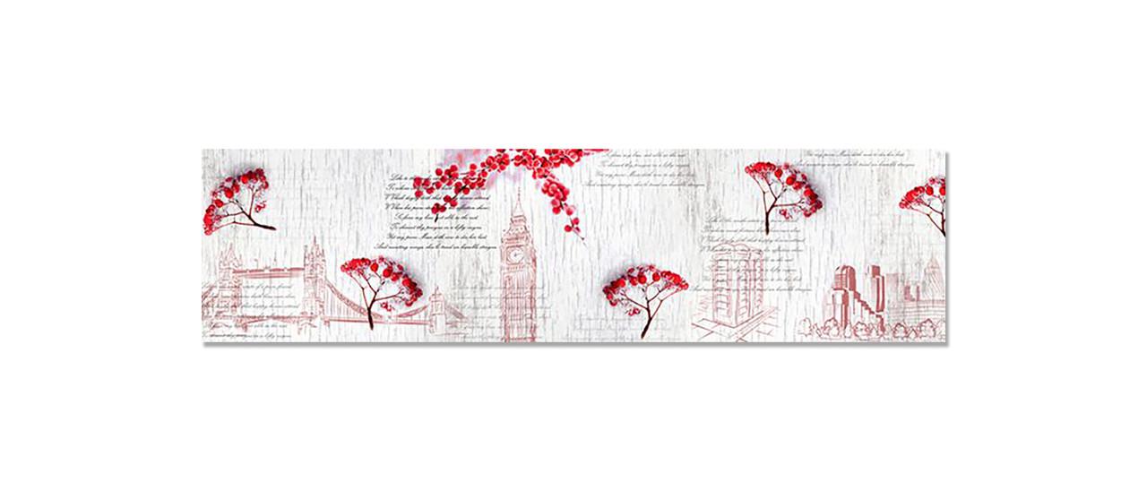 Наліпка вінілова на кухню Zatarga Калина Лондон 650х2500 мм (1294193289) Наліпка вінілова на кухню Zatarga Калина Лондон 650х2500 мм (1294193289)