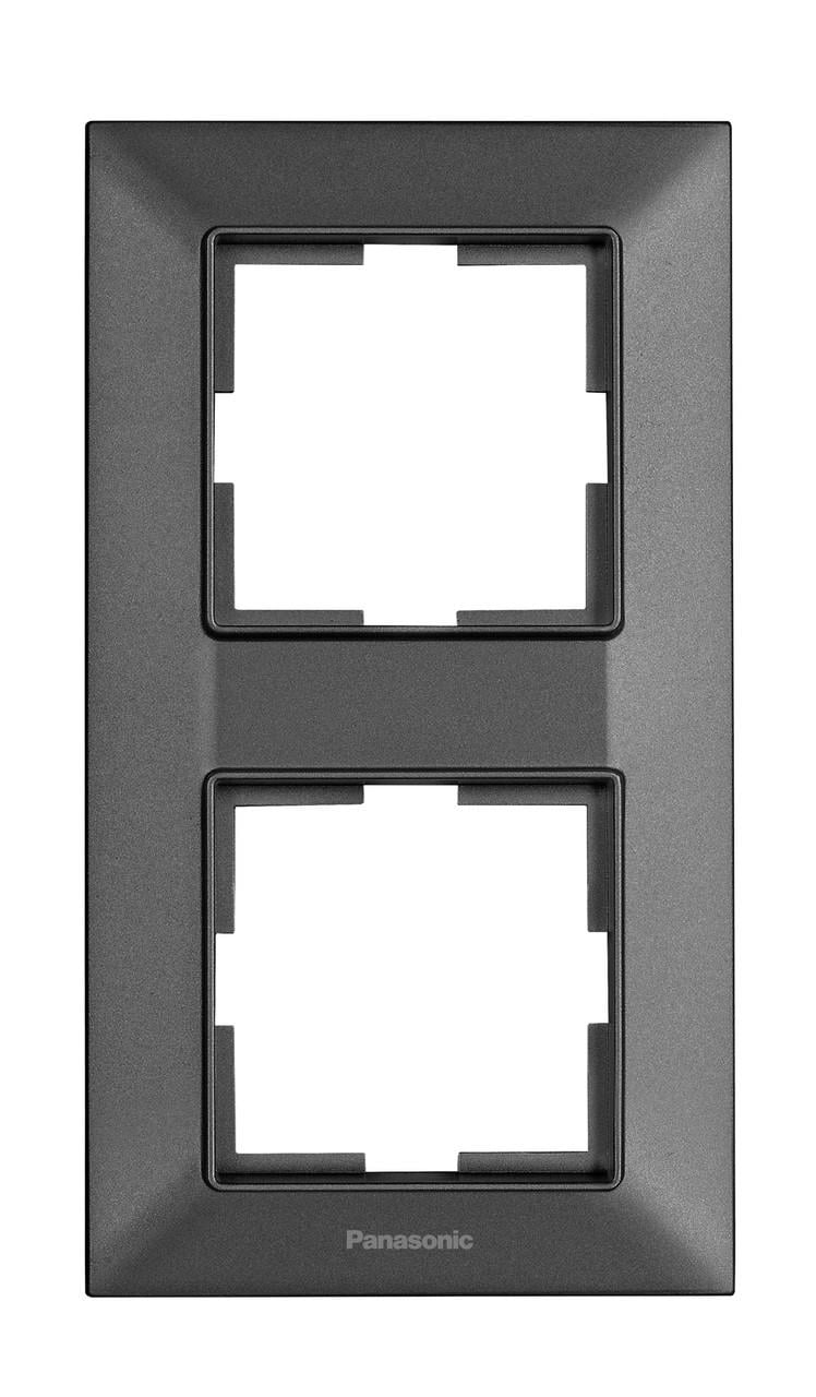Рамка Panasonic Arkedia Slim 2-ая вертикальная Дымчатый (17857-е)