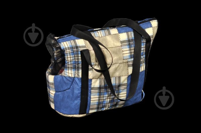 Сумка-перенесення для котів та собак Мур-Мяу Синя у клітку