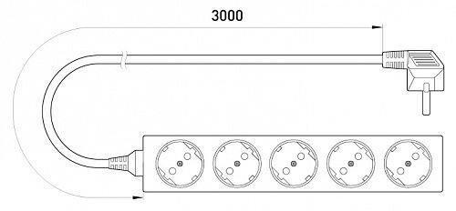 Удлинитель E.NEXT e.es.5.3.z.b 3 м с з/к 5 гнезд без выключателя Baby Protect (s042016) - фото 2