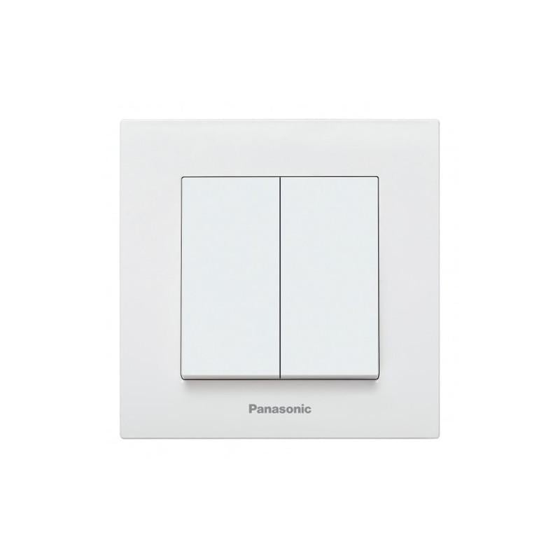 Выключатель двухклавишный Panasonic Karre Plus 55 с рамкой ABS Белый (WDTC90092WH-UA1) Выключатель двухклавишный Panasonic Karre Plus 55 с рамкой ABS Белый (WDTC90092WH-UA1)