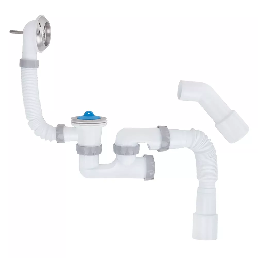Сифон для ванны ITAL B1012 1 1/2"x40 мм с переливом гофротруба 40х40/50 мм и патрубок 135º (SQ-1048539)
