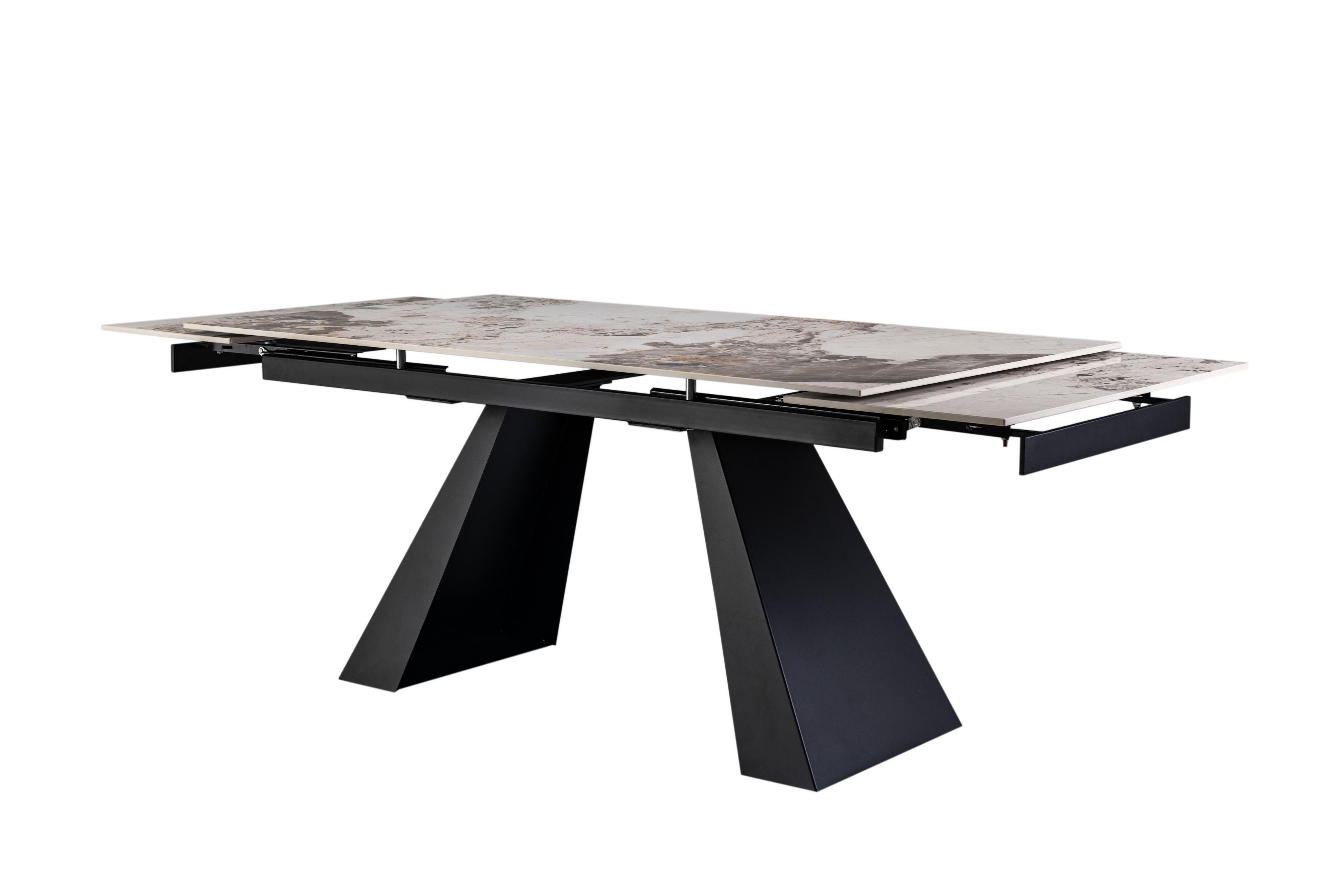 Стол обеденный раздвижной Vetro Mebel Чезаре 1600-2400x900x760 мм Патагония/Черный (TМL-1100) - фото 2 Стол обеденный раздвижной Vetro Mebel Чезаре 1600-2400x900x760 мм Патагония/Черный (TМL-1100) - фото 2