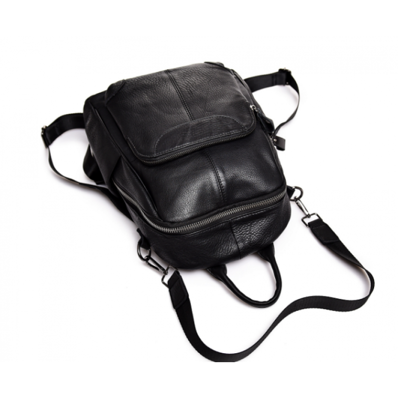 Рюкзак-сумка трансформер шкіряний 32x27 см Чорний (860) - фото 3 Рюкзак-сумка трансформер шкіряний 32x27 см Чорний (860) - фото 3