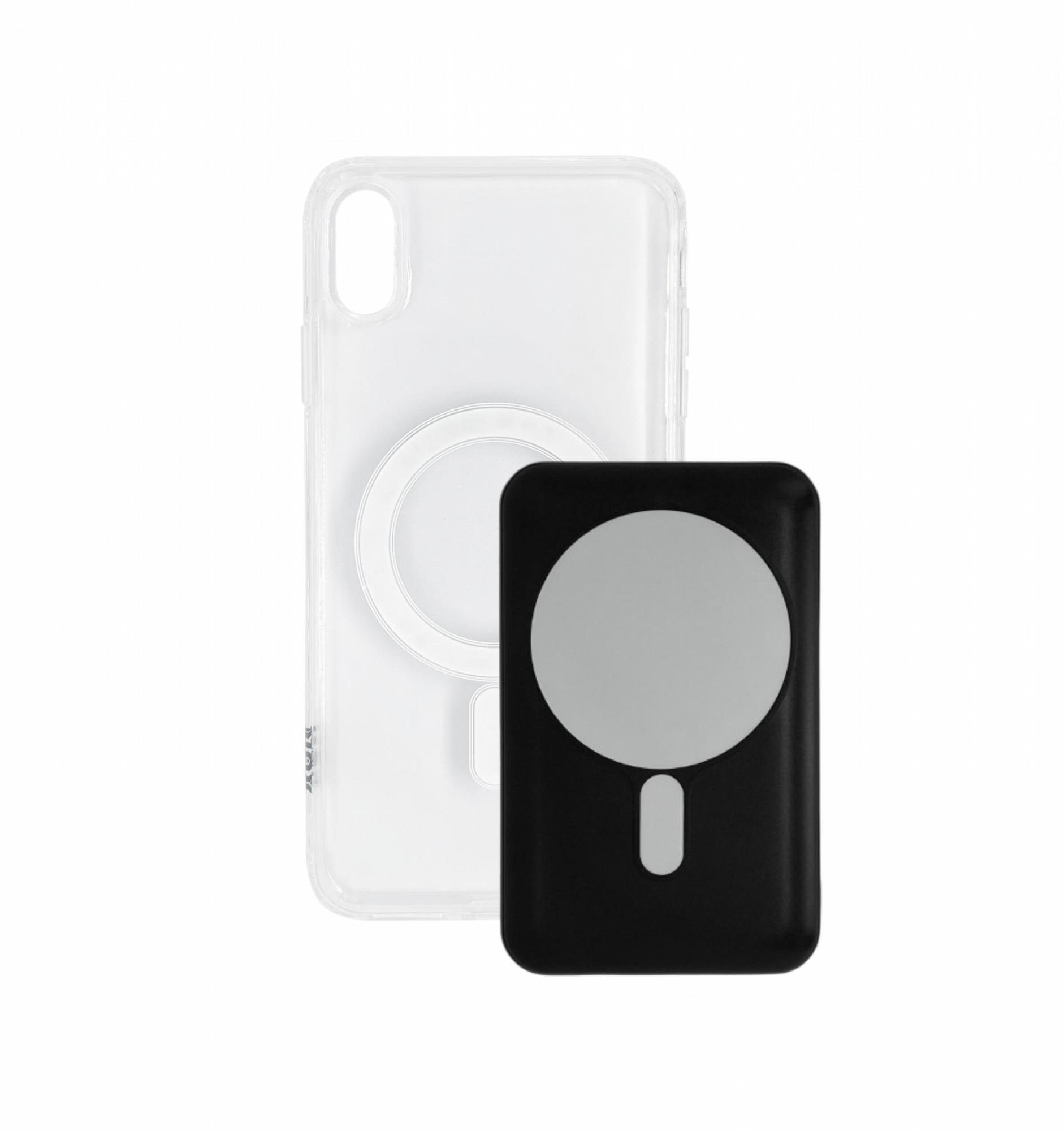 Чехол с беспроводной батареей XON 10000 mAh для iPhone XS Max BatteryCase Прозрачный/Черный (190503135)
