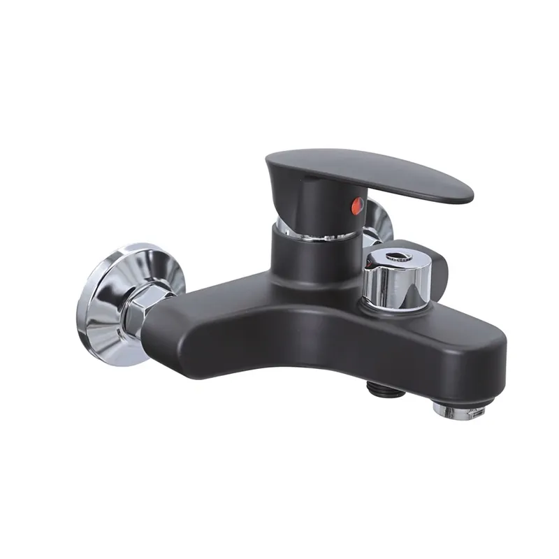 Смеситель для ванны PLAMIX Cezar-009 Euro SET со шлангом/лейкой и кронштейном Matte Black (PM0693