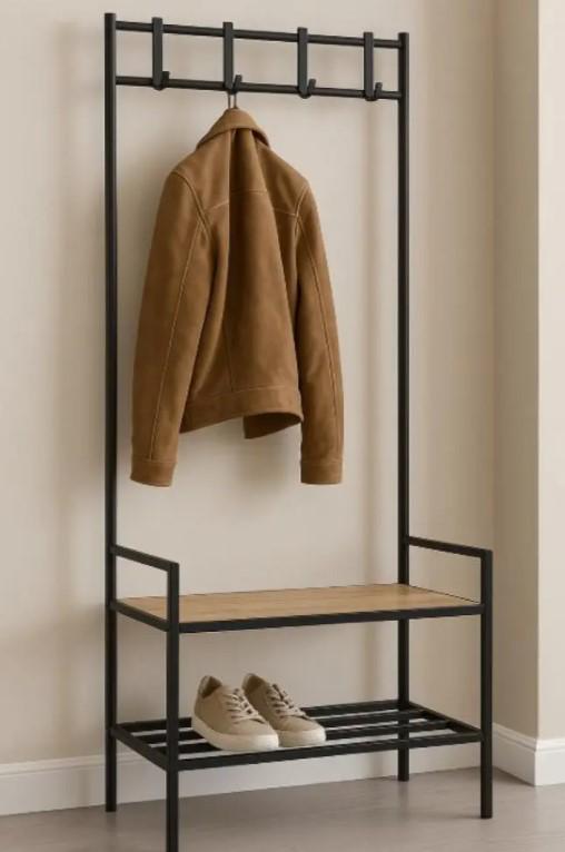 Вешалка напольная Bonro B58 Лофт со стойкой для обуви (4732) - фото 3