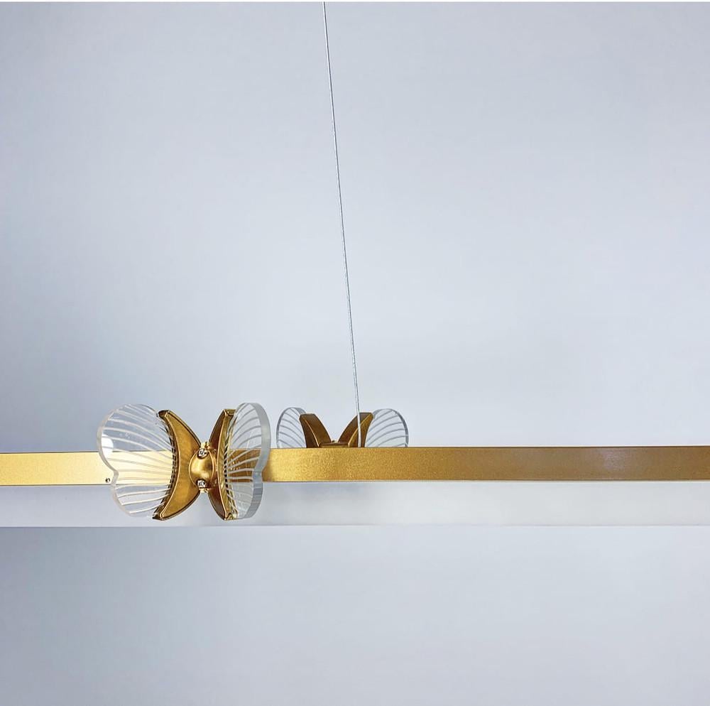 Люстра світлодіодна видовжена із метеликами Золотий (C 18-1000 GD) - фото 4