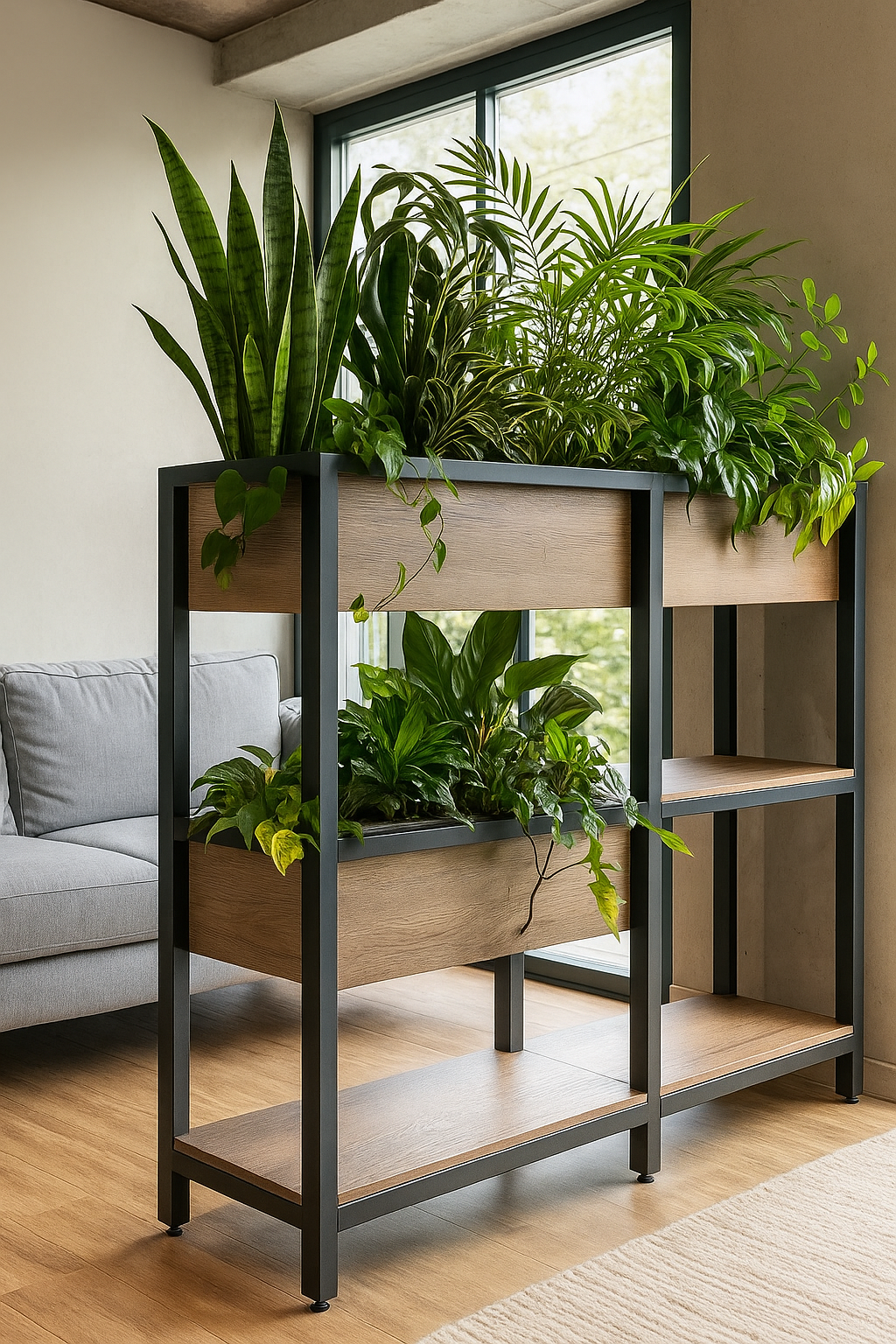 Стеллаж полка под цветы EcoLoft IN-2898 в стиле лофт (35049610)