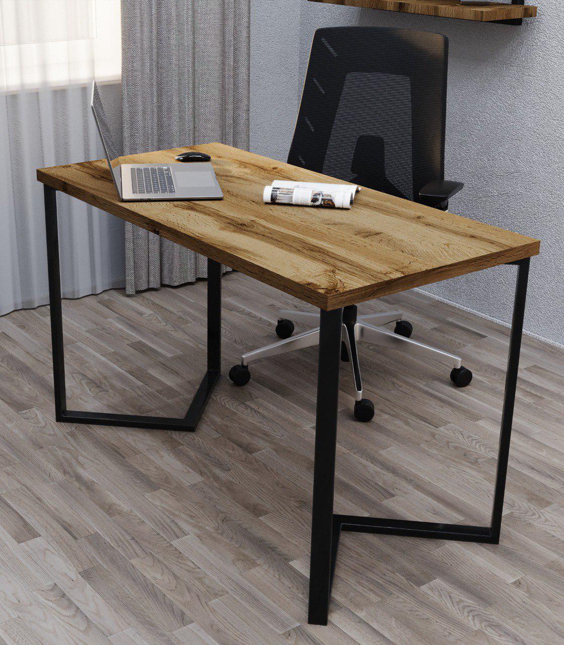 Стол письменный Loft Серия 9 металлический профиль 80х40 мм 1600х800х32 мм Дуб тахо (22694099)