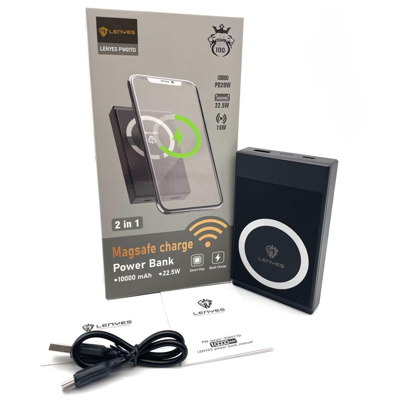 Повербанк LENYES MagsafePW017D 10000 mAh 22,5W PD20W Wireless 15W (11742666)