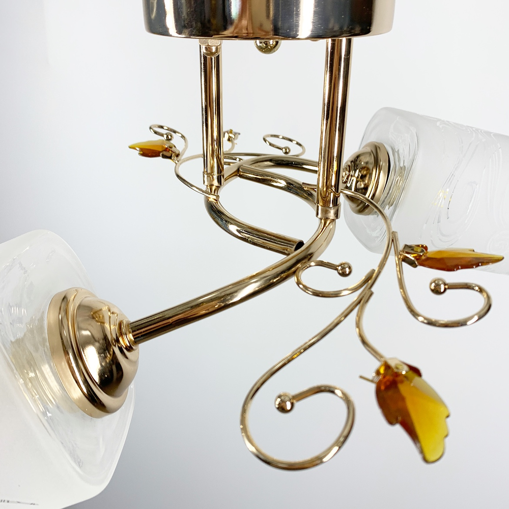 Люстра з 2-ма плафонами з візерунком Золотий (8140/2 GD) - фото 2 Люстра з 2-ма плафонами з візерунком Золотий (8140/2 GD) - фото 2