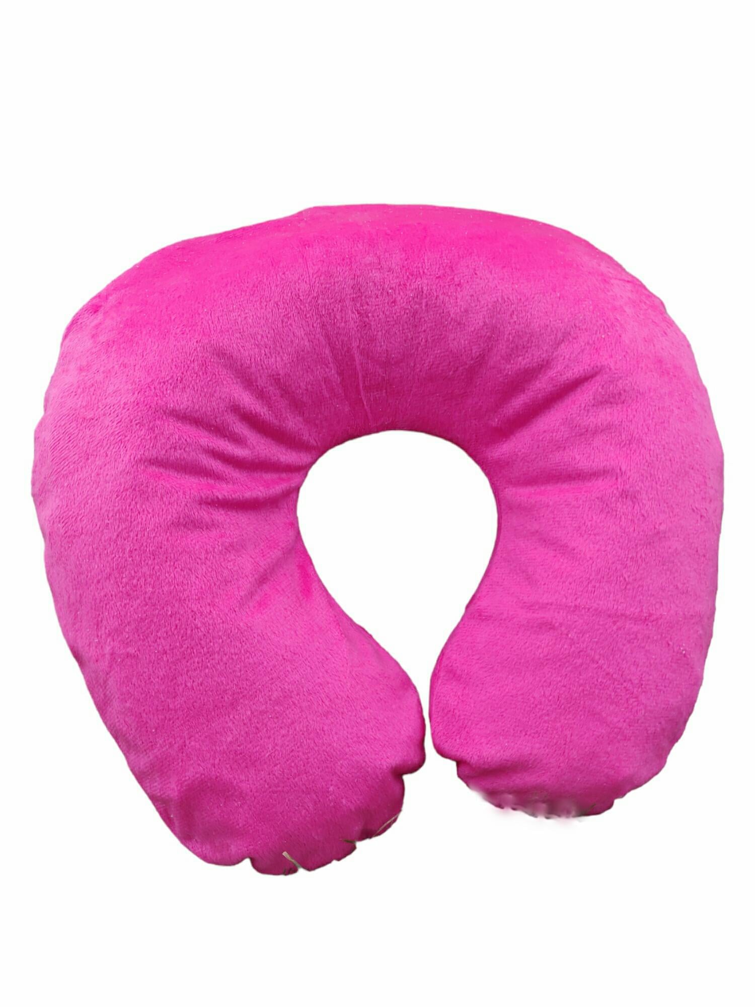 Подушка дорожная 31x31x10 см Розовый (1555)