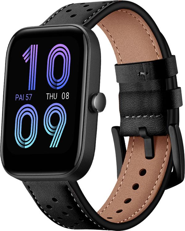 Ремінець шкіряний Classico для Amazfit Bip 3 Black (28056-2B) - фото 1