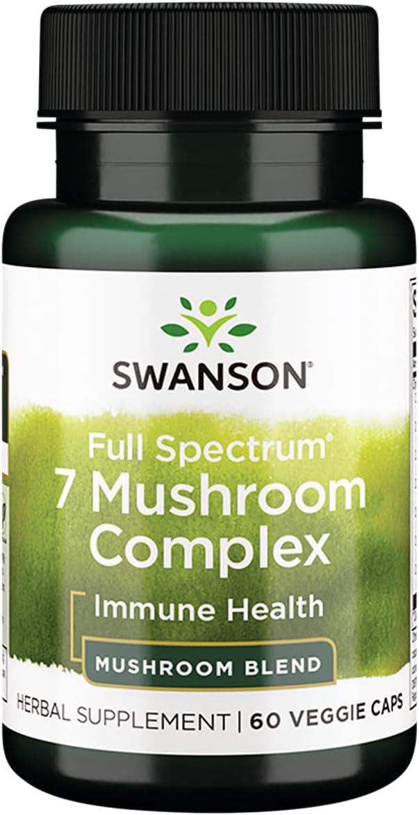 Комплекс грибов Swanson Full Spectrum 7 Mushroom Complex 60 Veggie caps