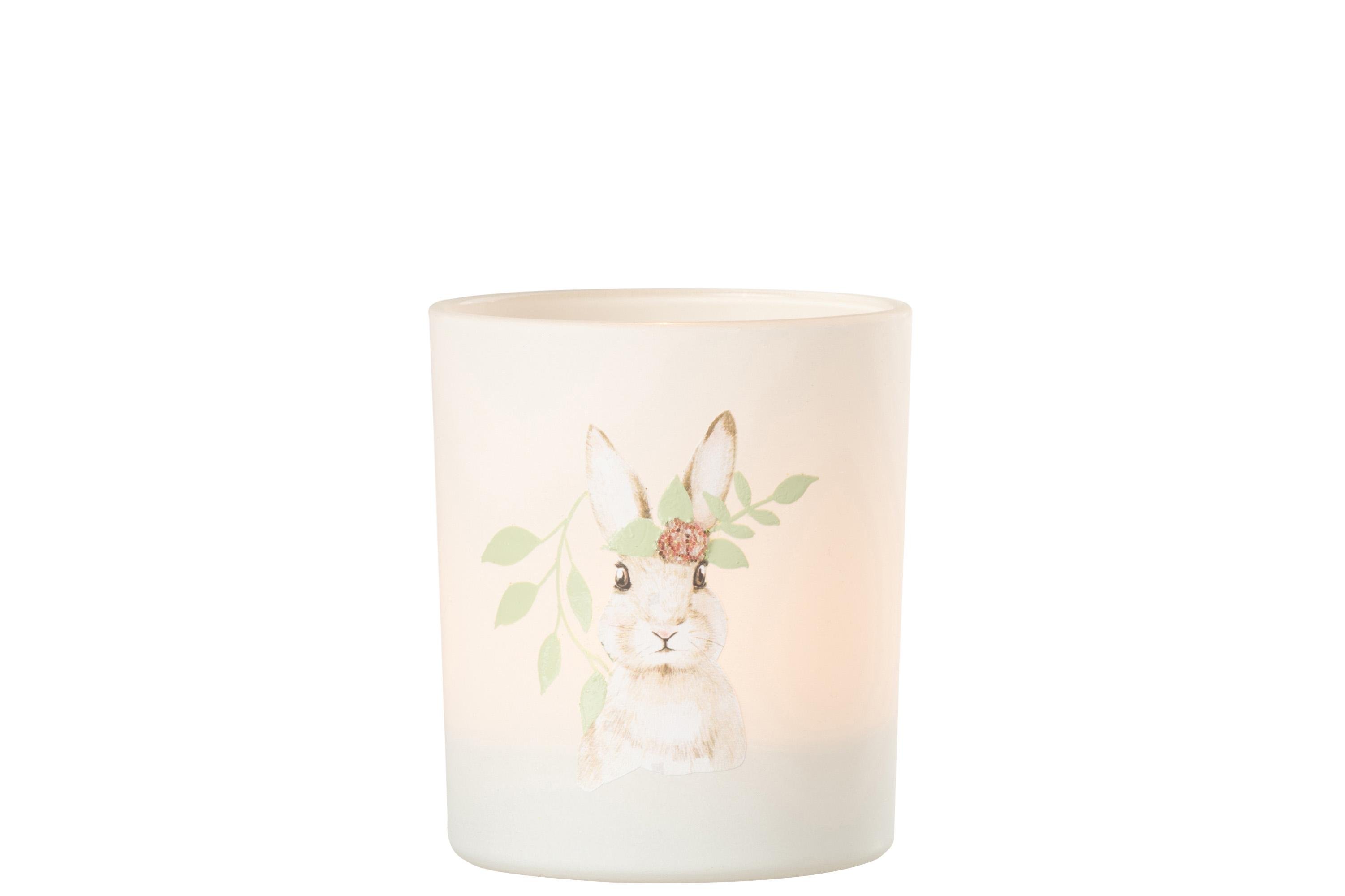 Подсвечник J-LINE Зайка 10 см Белый (1421)