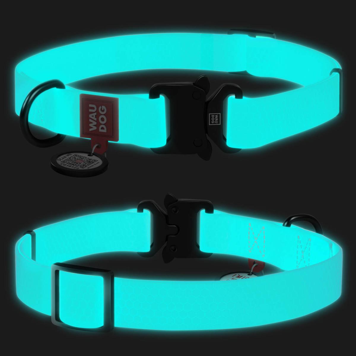 Ошейник для собак водостойкий Waudog Waterproof c QR паспортом светящийся M Ментоловый - фото 2 Ошейник для собак водостойкий Waudog Waterproof c QR паспортом светящийся M Ментоловый - фото 2