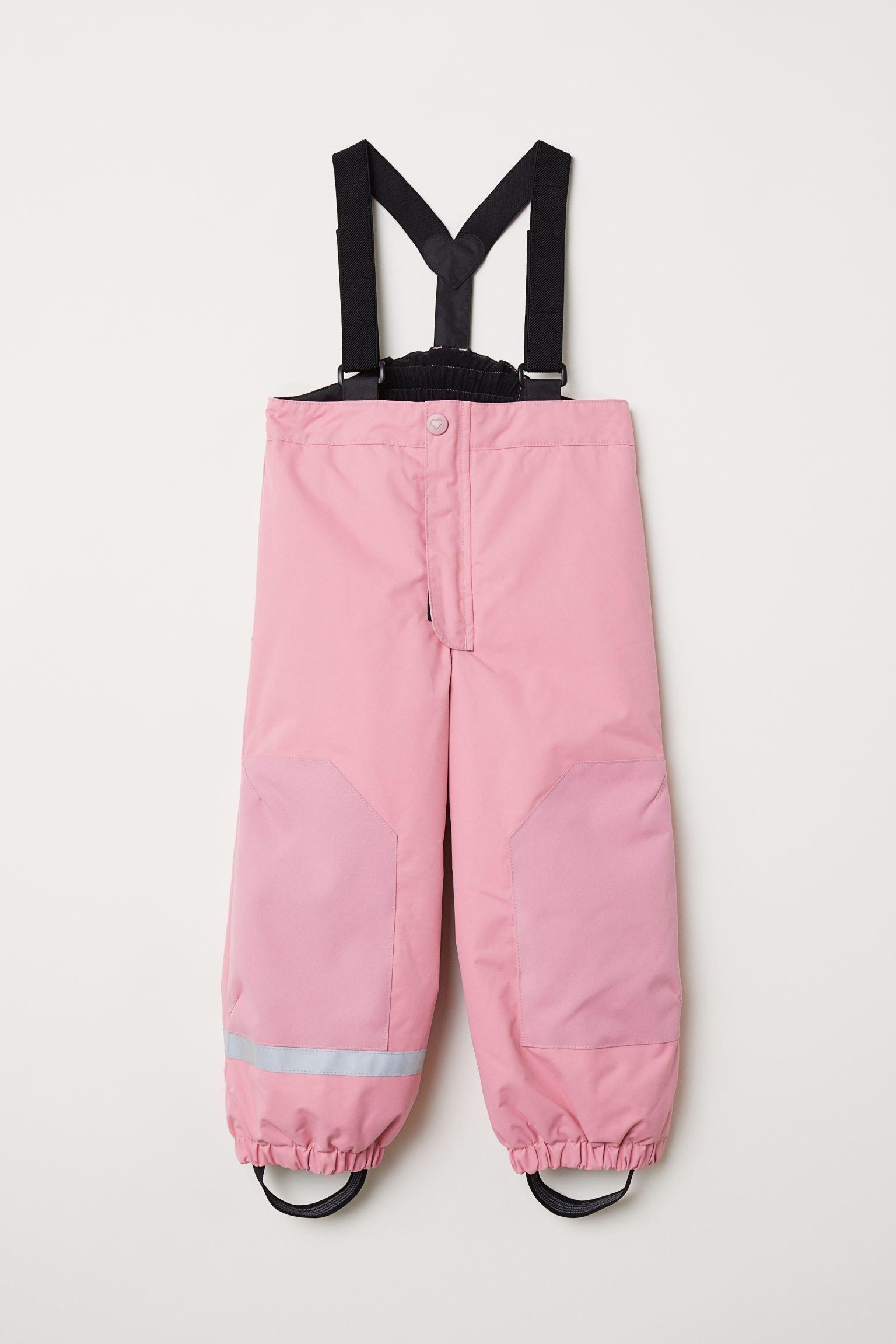 Брюки с подтяжками водоотталкивающие H&M 122 см Розовый (812637320)