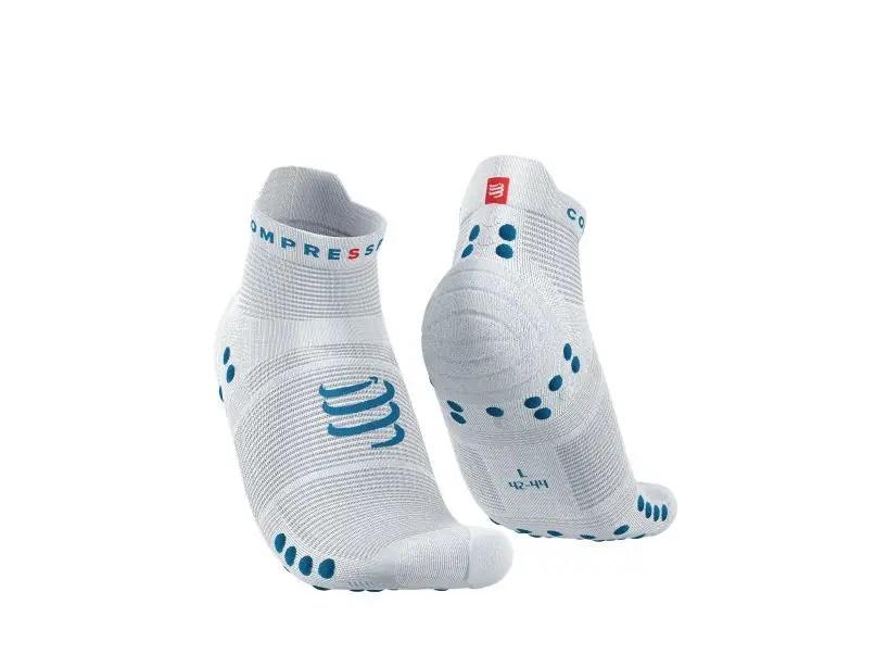 Шкарпетки для бігу Pro Racing Socks V4.0 Run Low T1 р. 36-39 White/Fjord Blue (12333473) - фото 1