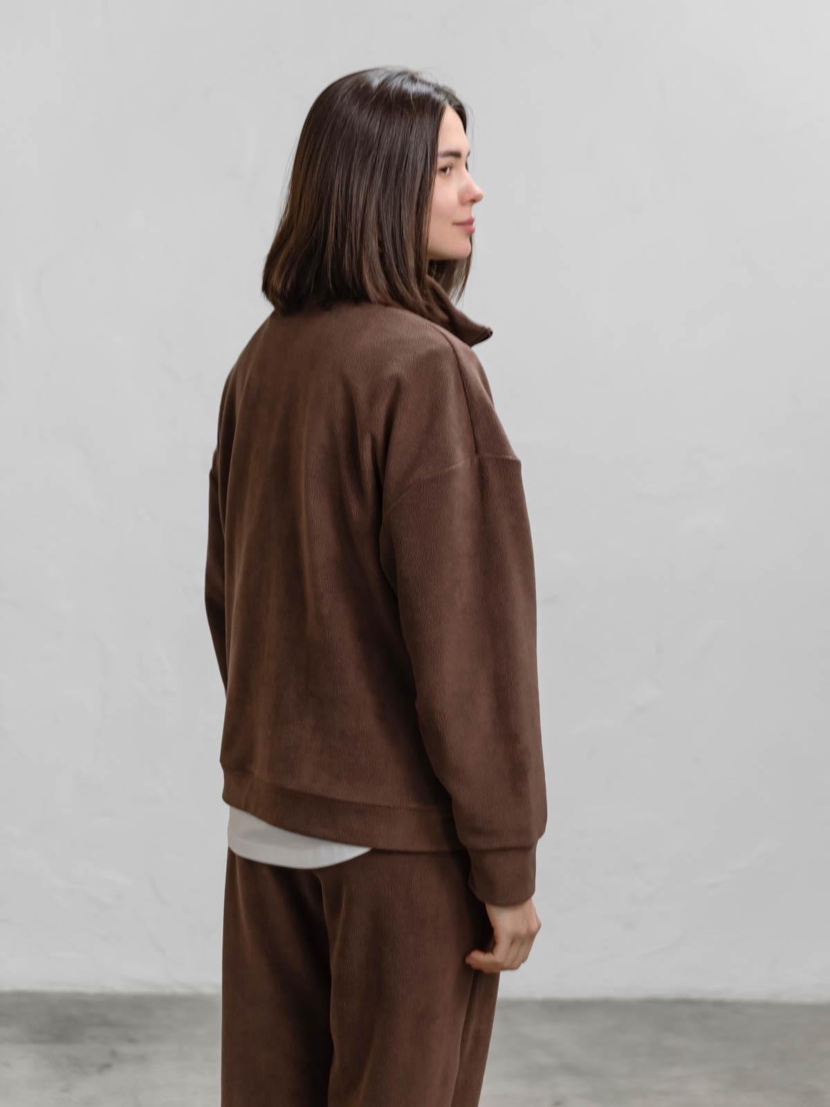 Бомбер жіночий FROMUS з фліс-плюшу S/M Темно-коричневий (2655-59) - фото 7