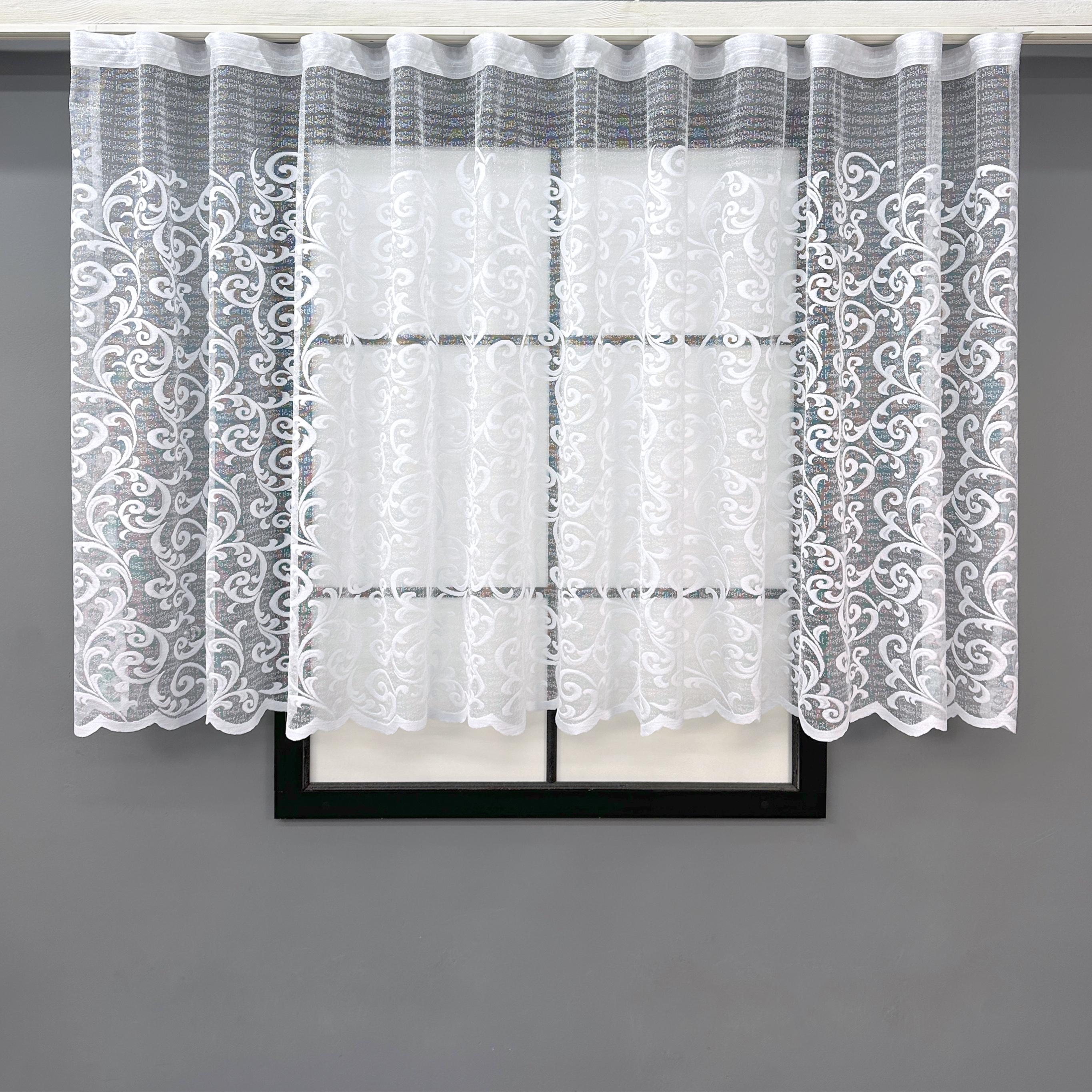 Тюль короткая VR-Textil 795т Жаккард 200х120 см Белый (42-0610)