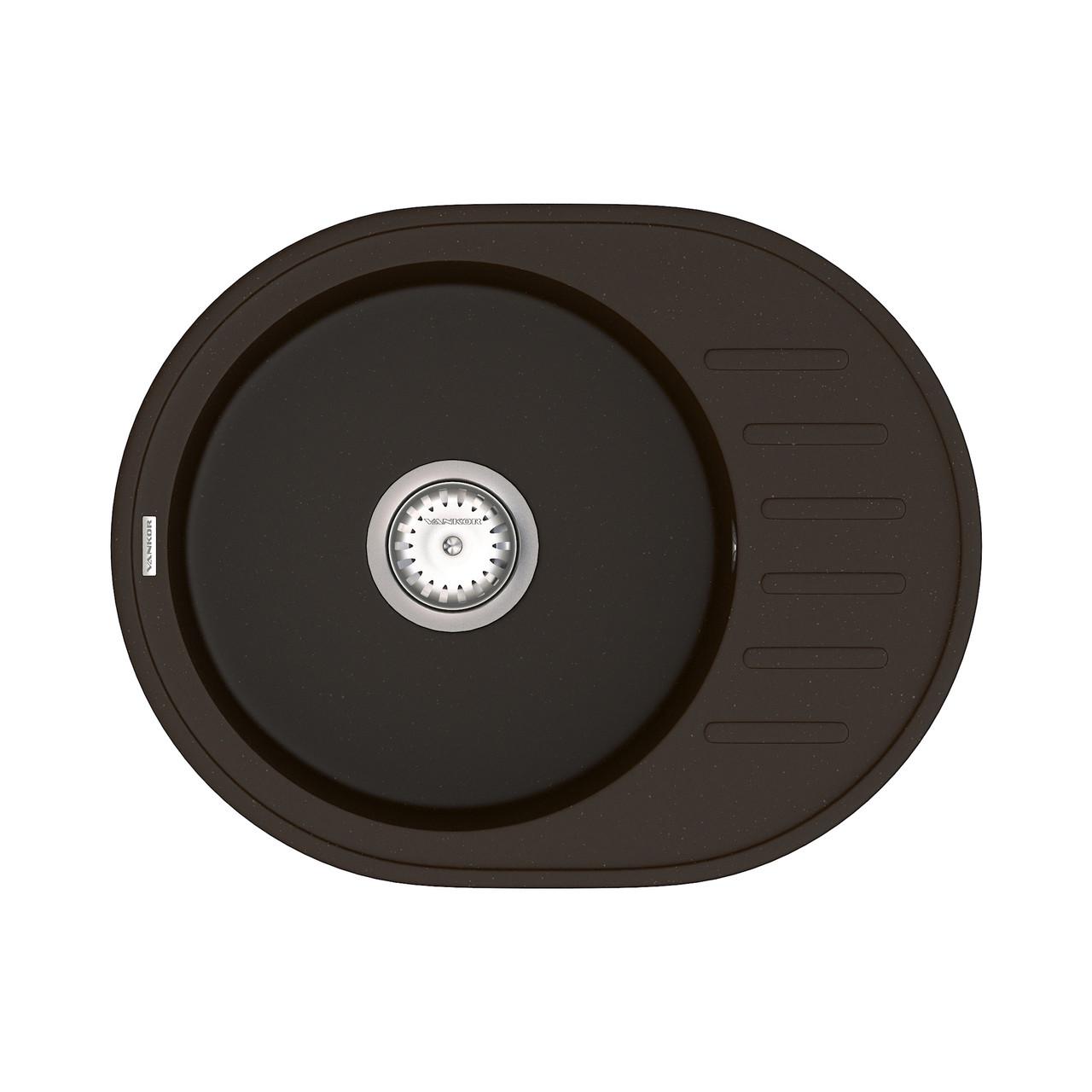 Кухонная мойка с сифоном Lira LMO 02,57 Chocolate