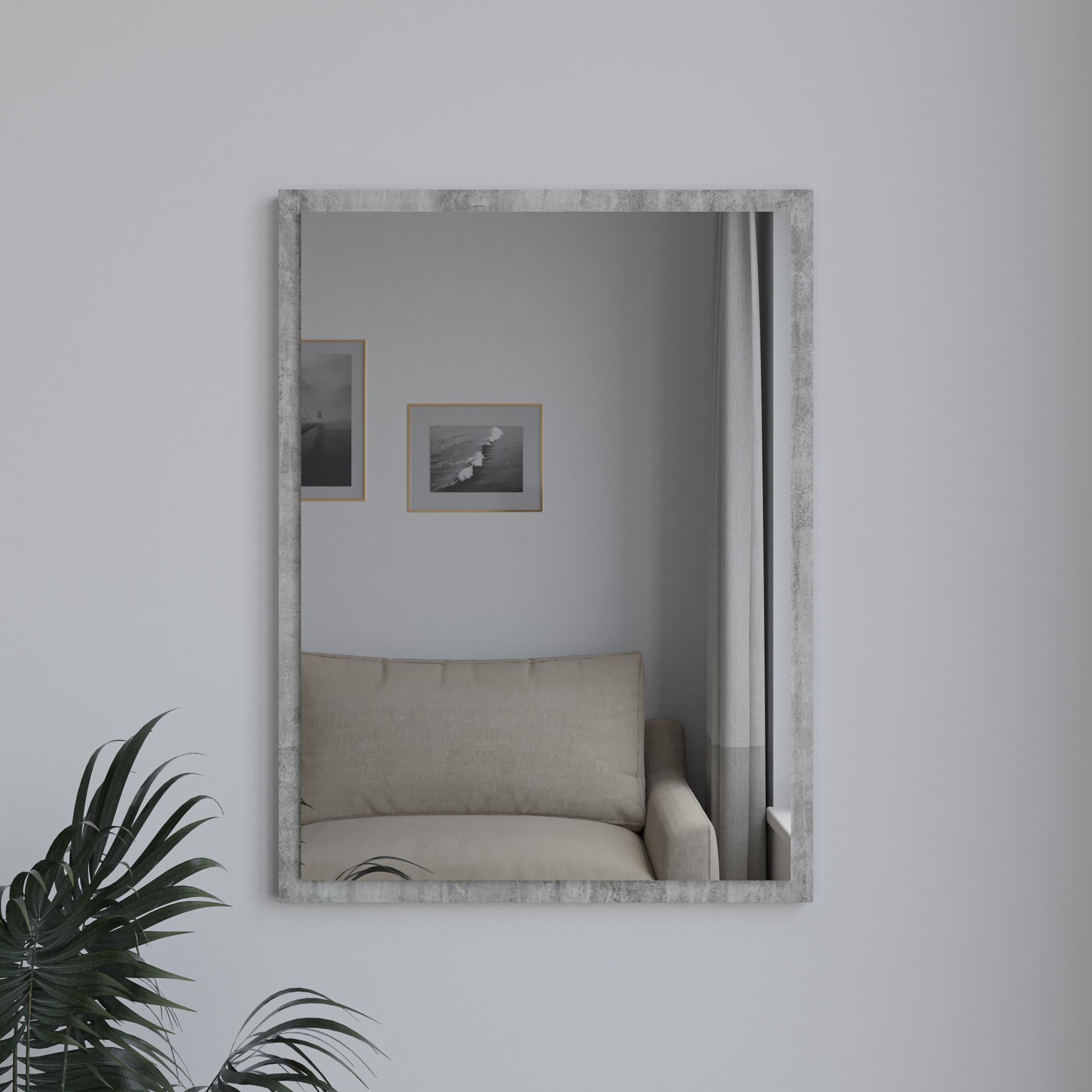 Зеркало настенное прямоугольное ДСП в ванную/салон 800х600 мм Бетон (D-4)