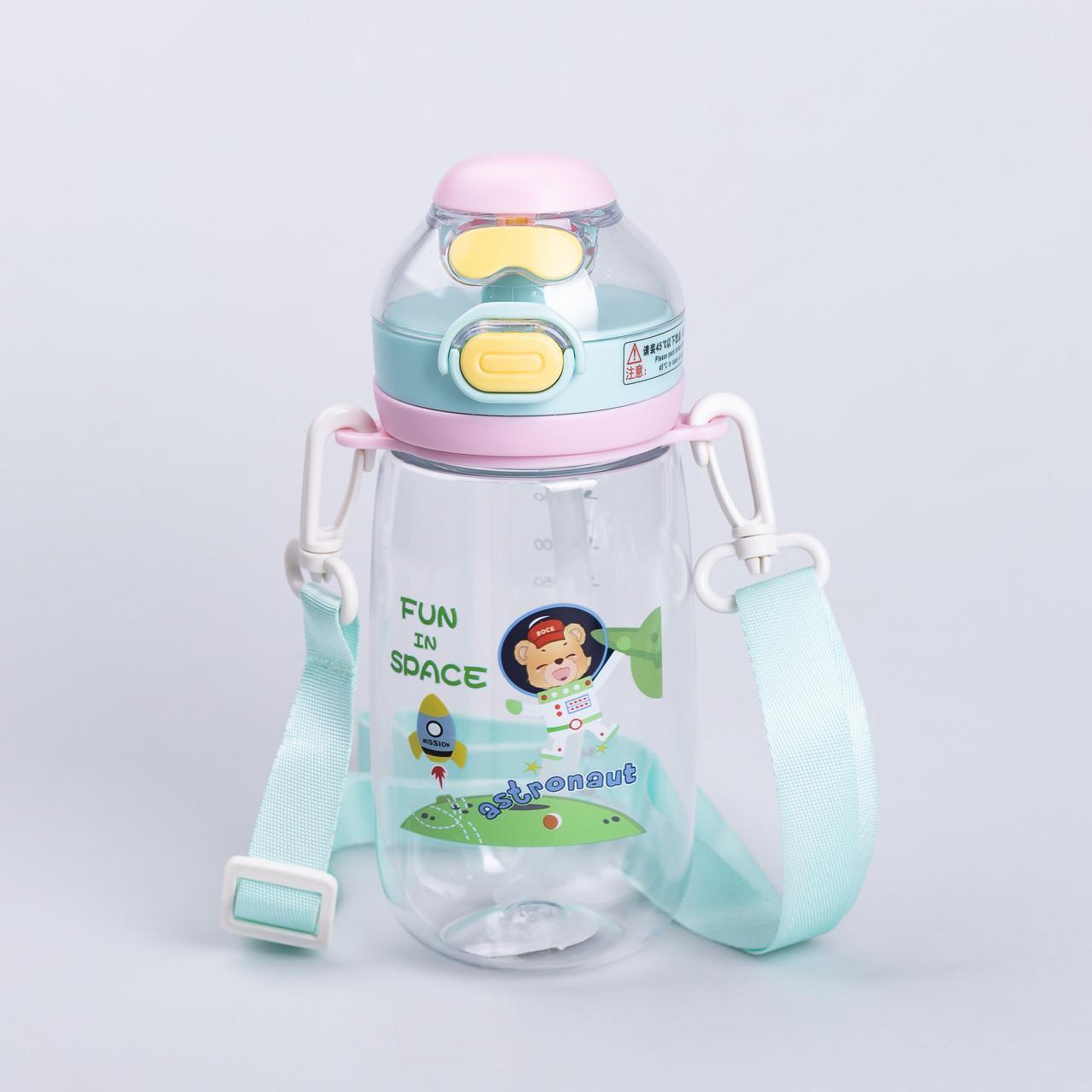 Пляшка для води дитяча з ремінцем 550 мл Ментоловий (HP-14-45GR) - фото 5 Пляшка для води дитяча з ремінцем 550 мл Ментоловий (HP-14-45GR) - фото 5