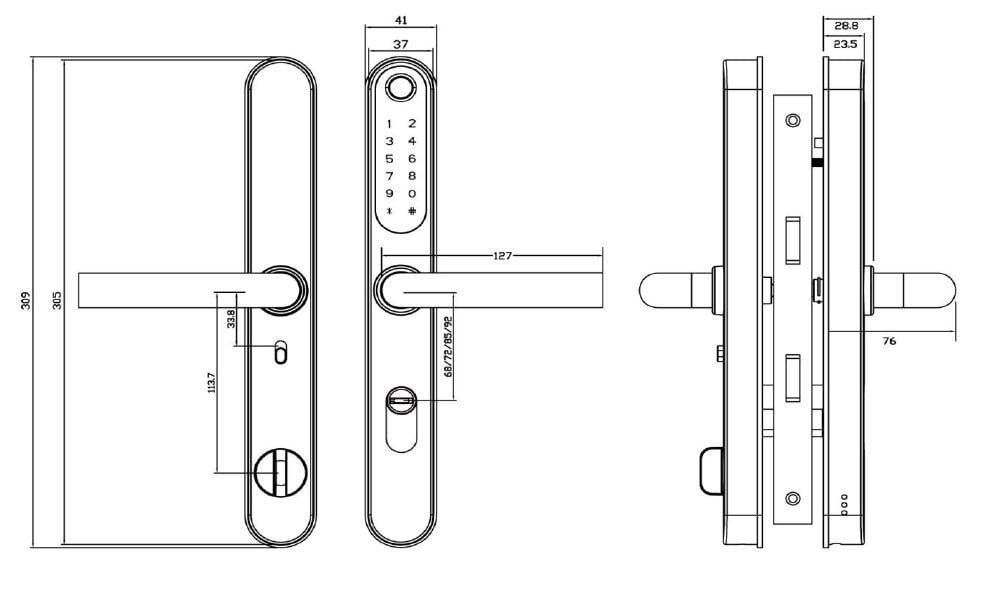 Замок дверний біометричний розумний SEVEN LOCK SL-7761BF (1566137803) - фото 10