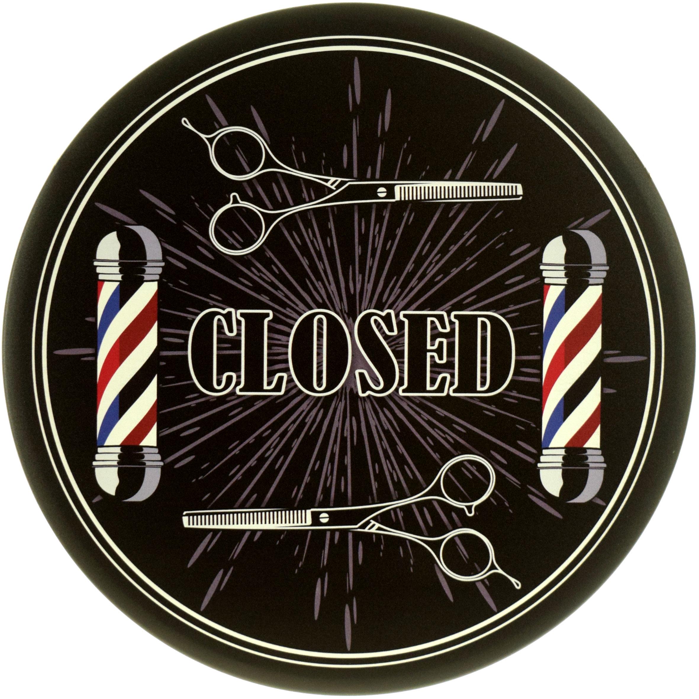 Табличка металева "Barber Shop Closed" 30 см (ms-104137)