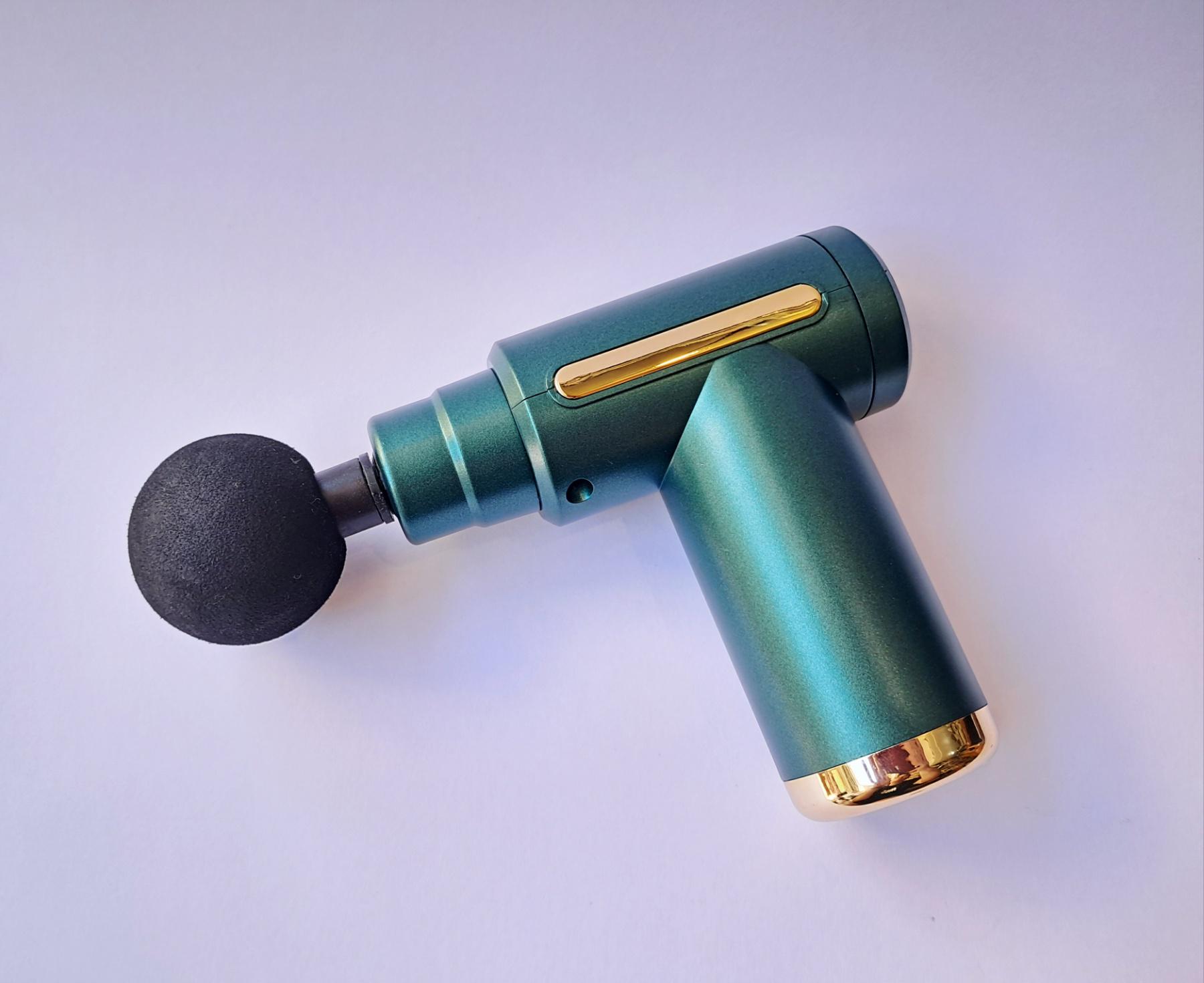 Массажер ручной Fascial Gun для тела аккумуляторный 4 насадки Зеленый (YR-44)