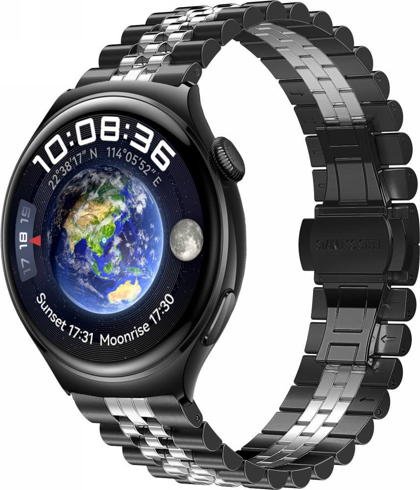 Браслет металевий Stech Line для Huawei Watch 4/4 Pro Black Silver (38614-03)
