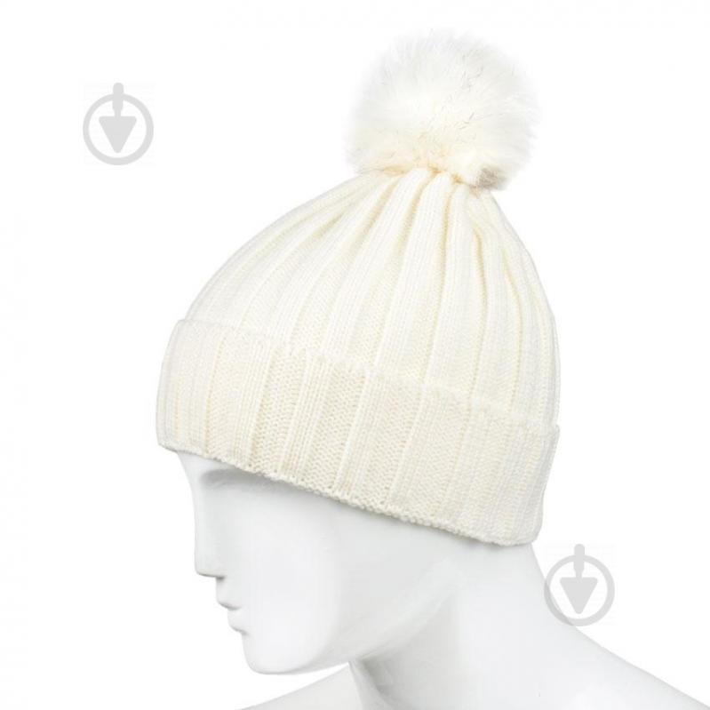 Шапка бини с помпоном Beani'qe Fur Bob Weal One size Белый (22863)