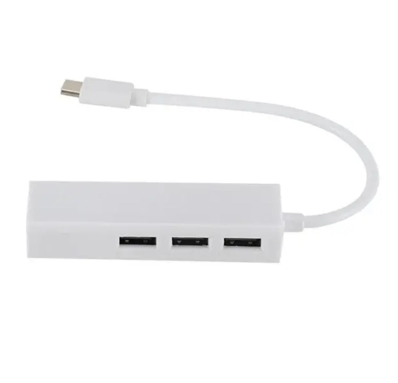Концентратор-адаптер SUNROZ USB 3.1 Type-C-RJ45 LAN 10/100/3 port USB 2.0 (A485990)