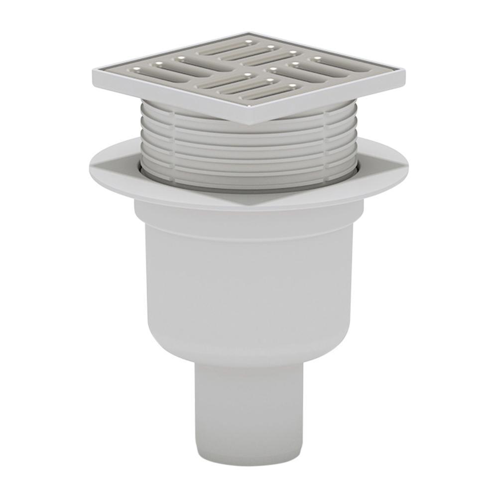 Трап ANI Plast TA5702 вертикальный с нержавеющей решеткой 100х100 мм