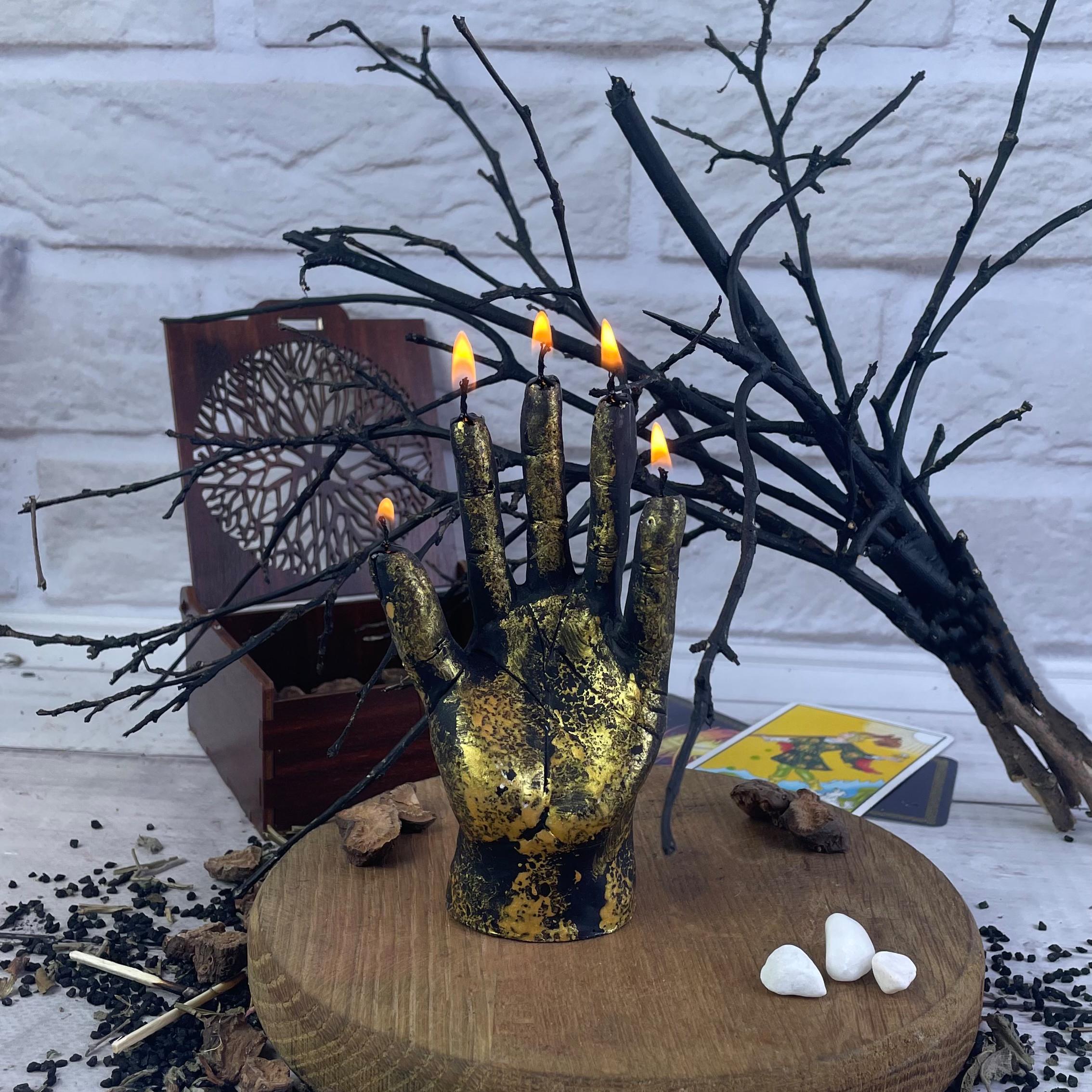 Свеча восковая Рука славы Золотой (720)