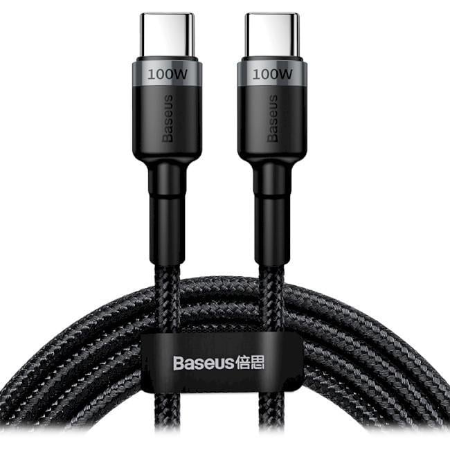 Кабель BASEUS Cafule Flash Charging Cable for Type-C PD2.0 100 Вт 2 м Gray/Black (CATKLF-FLG1)