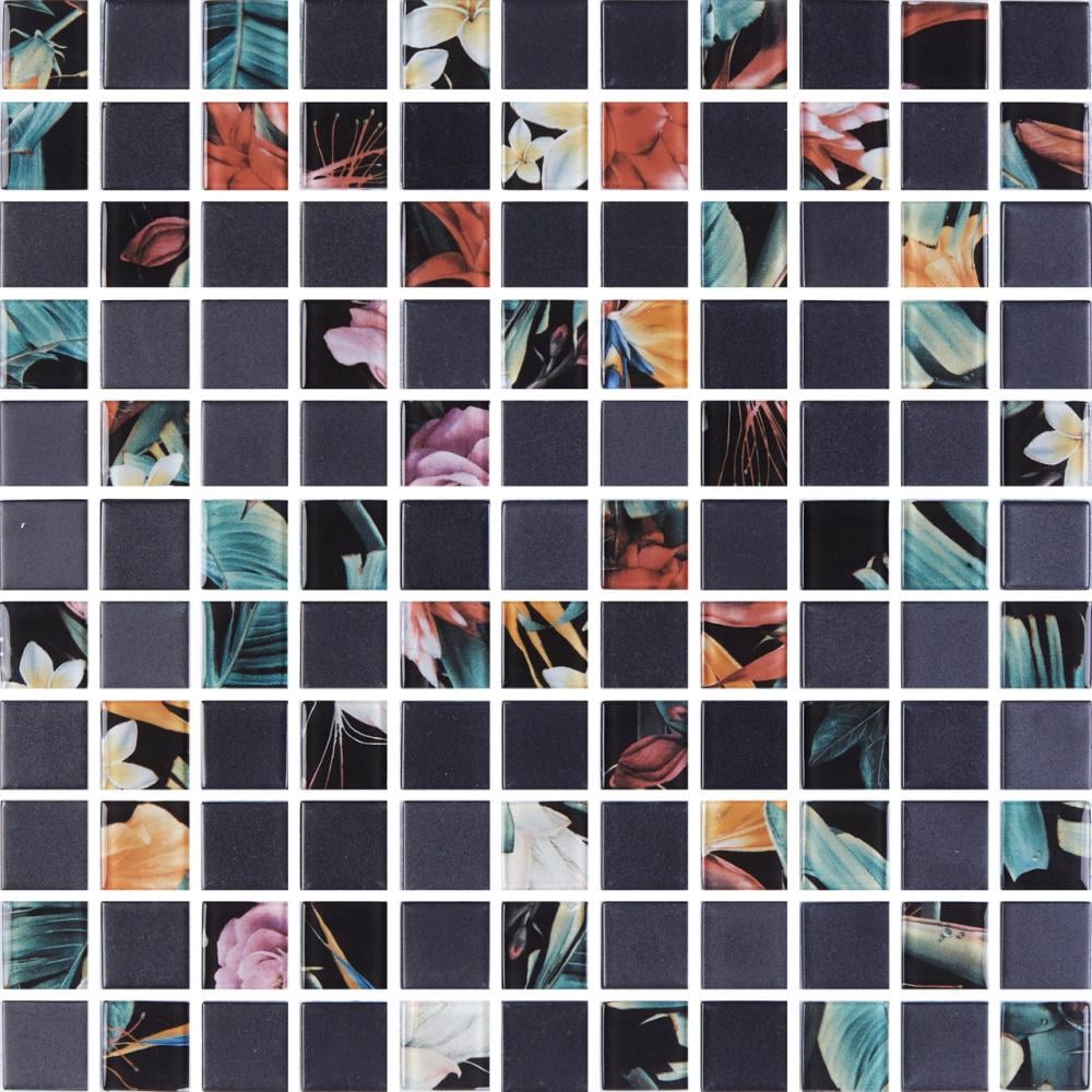 Мозаика стеклянная Kotto Ceramica GMP 0825006 С2 print 44 300х300х8 мм Black Mat (003124)