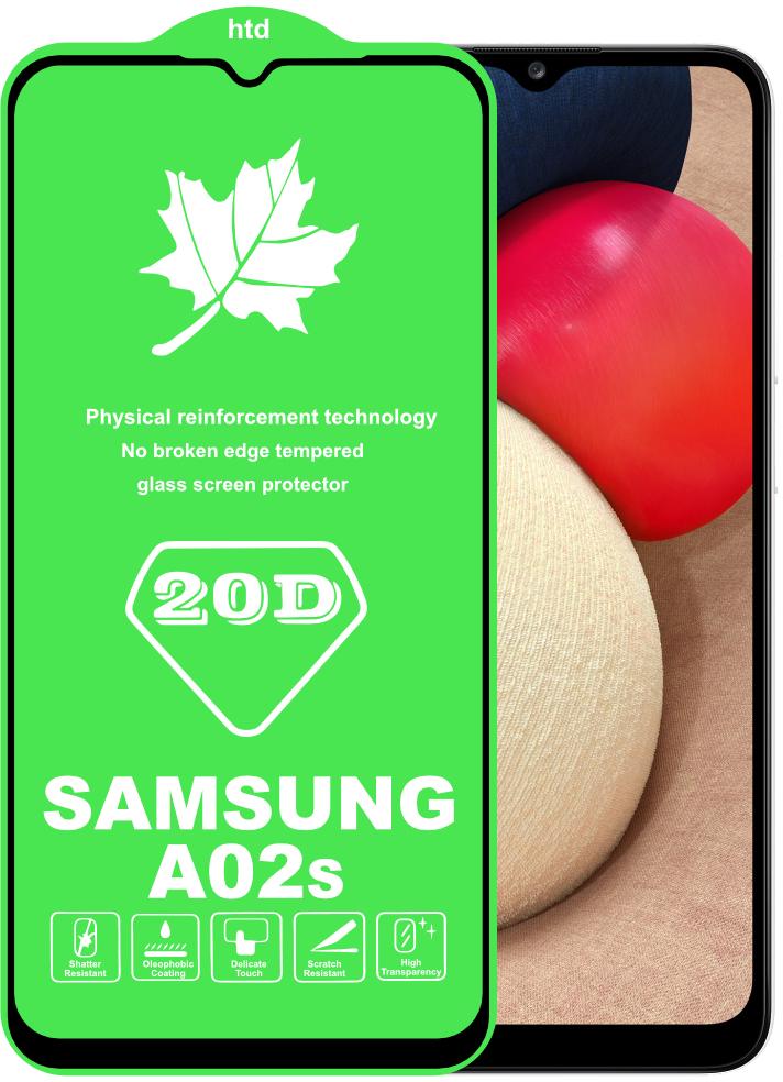 Защитное стекло 20D Glass для Samsung Galaxy A02s A025 большой радиус (22359)