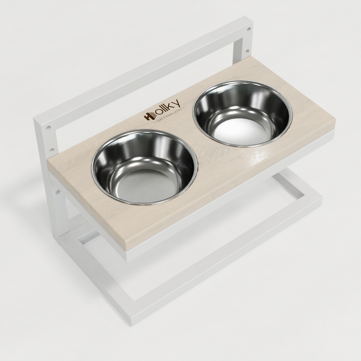 Миски на регулируемой подставке для маленьких собак Hollky Flex S 2х0,45 л (FS-422523-WHWH) - фото 3